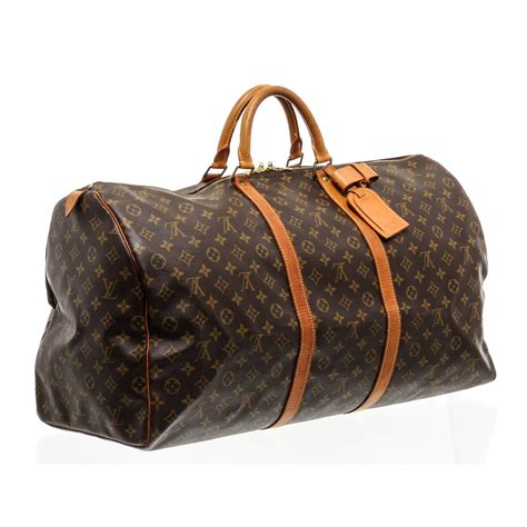 louis vuitton monogram canvas leather keepall